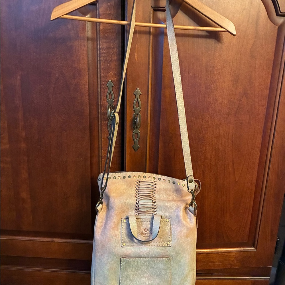 Patricia Nash Luzille Peach and Green Crossbody tote convertible backpack Bag - Picture 7 of 9